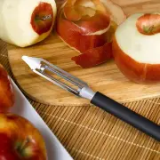 Rada Stainless Steel Vegetable Peeler, Blade Swivels, Durable Black Resin Handle