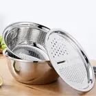 Stainless Steel Colander with Bowl Food Strainer Mixing Bowl Set Including Grate