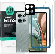 2 Pcs Screen Protector Compatible with Motorola Moto G75 5G 6.78",Tempered Glass,with 1Pc Camera Lens Protector,1Pc Back Film,Anti-Scratch,Bubble Free