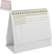 KALLORY Retro Desk Calendar Aesthetic Monthly Planner with Sturdy Coil Binding Decorative Tabletop Calendar for Office Home Paper Year Planner Stylish Desk Decor