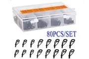 80 PCS Set Fishing Rod Guide Tackle Tip Repair Box Eyes Rings DIY Stainless Kit