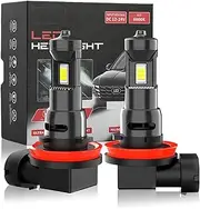 LCKICOO H11 Fog Light Bulbs – Front Fog Lamps 30000LM Super Bright 6500K Cool White DRL Light H11/H8/H16 Powersports Bulbs 1:1 Size 12 CSP LED Chips IP68 Waterproof Plug and Play Pack of 2