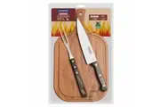 3pcs Tramontina Churrasco Polywood Cutting Board Fork Knife Barbecue Set Cutlery