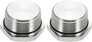 uxcell NPT Pipe Plug Fitting, 304 Stainless Steel NPT1 Male Outer Hex Thread for Plumbing Fixed with Sealing Rubber Ring Pack of 2