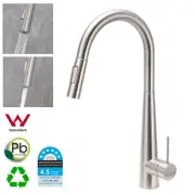 2-Mode Spray Kitchen Mixer Tap Pull Out Brushed Sink Laundry Swivel Faucet WELS