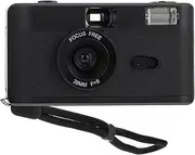 HOMSFOU 35mm Film Camera Reusable Camera Built-in Flash for Photography Lovers Black