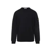 [Stone Island] Stone Island-Black Cotton Sweatshirt-Uomo M STAND