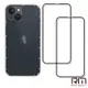 RedMoon APPLE iPhone13 6.1吋 手機殼貼3件組 鏡頭全包式空壓殼+9H非滿版玻璃保貼2入