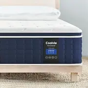 Coolvie 14 Inch King Mattress, Medium Plush Gel Memory Foam Mattress Hybrid, Double Cooling King Size in a Box Euro Top with CertiPUR-US Certified Foam, Supportive Pocket Coil for Motion Isolation