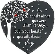 Memorial Slate Stone Sympathy Gifts for Loss of Loved One, Baby Memorial Cardinal Heart Memorial Garden Stepping Stone Memorial Gifts TNA7