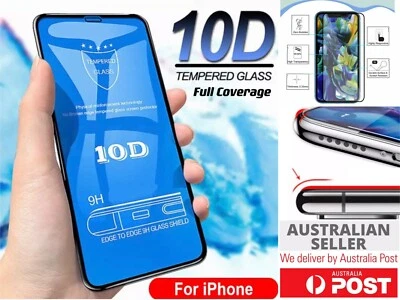For iPhone 16 15 14 Pro Max Tempered Glass 10D FULL COVER Screen Protector 1pc