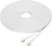 Fumitt Cat 8 Ethernet Cable 20m, High Speed 40Gbps 2000MHz Flat Internet Network Cables, RJ45 Shielded Gigabit LAN Patch Cords Compatible with Router Switch Modem Gaming Console Laptop, Printer