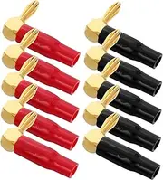 FELTECHELECTR Banana Jack 90 Degree Right Angle Banana Plugs 10pcs Speaker Cable Connectors for Audio Equipment