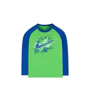 NIKE Toddler SHOCK SWOOSH Long Sleeve Tee T-Shirt ** GREEN PULSE/MULTI ** NWT