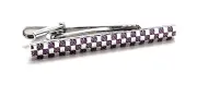 Purple Checkered Tie Clip Silver Trim Purple Power Checkered Flag Tie Clip