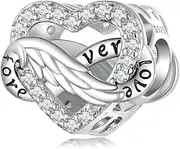 [Teleye] Eternal Heart Charm 925 Sterling Silver Charm Fits For Pandora Bracelet Necklace,BSC853, Cubic Zirconia, Created Cubic Zirconia