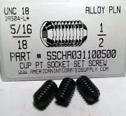 5/16-18x1/2 Hex Socket Set Screws Cup Point Alloy Steel (25)