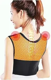 Full Back Spine Neck Posture Corrector Shoulder Lumbar Posture Correction Vest Adjustable Self-Heating Brace Support Belt(X-Large)