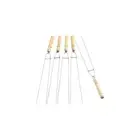 Stainless Steel Wooden Handle BBQ Skewer Cooking Tool BBQ Stick Barbecue Skewer