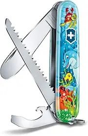 My First Victorinox Swiss Army Pocket Knife with 9 Functions, Animal Edition Dolphin