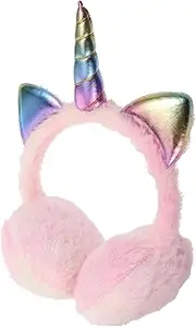 [TOVINANNA] Cute Unicorn Plush Earmuff Headband for Winter Warm and Stretchable Design for Outdoor Activities Like Skiing and Snowboarding Soft and Comfortable Fit