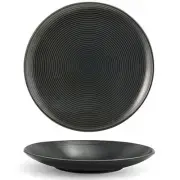 FOH DSP008BKP23 Spiral Ink 8 Round Plate - 12 / CS"