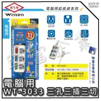 在飛比找Yahoo!奇摩拍賣優惠-【興富】【BI030400】威電牌電腦用延長線WT-3033