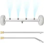 Undercarriage Pressure Washer, 16 Inch Pressure Washer Undercarriage Cleaner, Under Car Washer, Undercarriage Sprayer for Pressure Washer with 2 Pcs Extension Wand, Universal 1/4" Connector, 4000 PSI