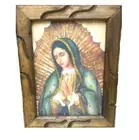 Virgen de Guadalupe 9x11" Marco de Madera Rustica.