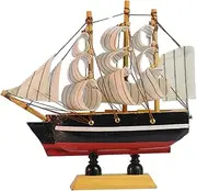 Tofficu 1pc Wooden Boat Decor Creative Sailboat Model for Home Office or Store One Piece Ship Toys Ship Decor Random Color