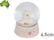 6.5cm Unicorn Rose Pink Glass Snow Globe Waterball Ornament Mythical Girl Gift
