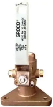 Groco FBV Bronze Full-Flow Tri-Flange Seacock FBV-2000
