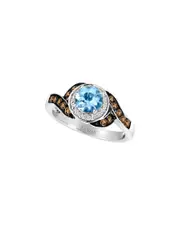 Le Vian 14K 1.05 ct. tw. Diamond & Aquamarine Ring