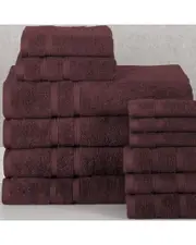 Bibb Home 12pc Zero Twist Egyptian Cotton Towel Set