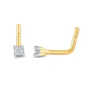 Diamond Set Nose Ring Pin in 9kt Yellow Gold