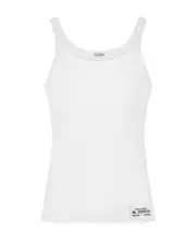 Dolce Gabbana Fine-Rib Crewneck Singlet 3,4 white