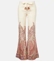[Zimmermann] Zimmermann Paisley linen flared pants AU 14 white