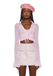 [Sugar Thrillz] Ascend Your Throne Crop Top - Pink