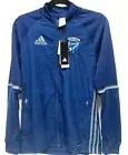 Adidas Mens Track Training Jacket Blue 3 Strips Climacool Zipper Sz Small