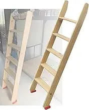 Bunk Bed Ladder Indoor Loft Bed Wooden Inclined Ladder, Universal Space Saving RV Ladder with Hook Bracket and Anti-Slip Feet (Size : 125cm(49in))