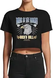[Smartprints] Women's Music Is The Answer Eagle Crop Top -Image by Shutterstock