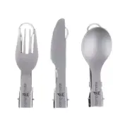 CAMP A MATE Titanium Camping Cutlery Foldable Spoon Fork Knife 4PC Mini BLADE DR