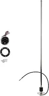 X AUTOHAUX 1 Set Fuel Sending Unit and Gauge Kit Boat Fuel Sending Unit Marine Fuel Sender Unit 900mm/35.43" Silver Tone,Black Metal