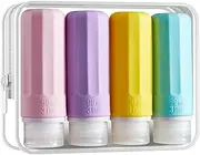 INSFIT Travel Bottles for Toiletries, TSA Approved 90ml Travel Size Containers, BPA Free Leak Proof Squeezable Silicone Tubes for Shampoo Conditioner Lotion Body Wash with Labels