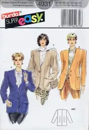 Super Easy Jacket Burda Sewing Pattern 4931 Sizes 10 to 20