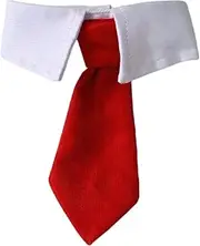 Small Dog Wedding Collar Cat Bow tie for Cat Formal Dog Wedding Attire White Puppy Collar Dog Neckties Pet Tuxedo Costume for Cats Kitten Small Dogs (Red, S)