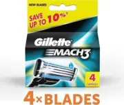 Gillette New Mach3 Pack Of 4 Cartridges Shaving Blades For Razor Mach3 Germany.