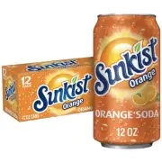 Orange Sunkist Soda 12 Pack Soft Drinks Soda 12oz Soda Pack of 12 Cans