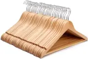Strong Walnut Wood Wooden Coat Hangers with 360 Degree Rotatory Hook & round ...