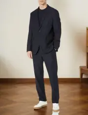 Kenneth Cole Reaction Mens Ready Flex Slim Fit Suit Navy SIZE 46RX40W Defected